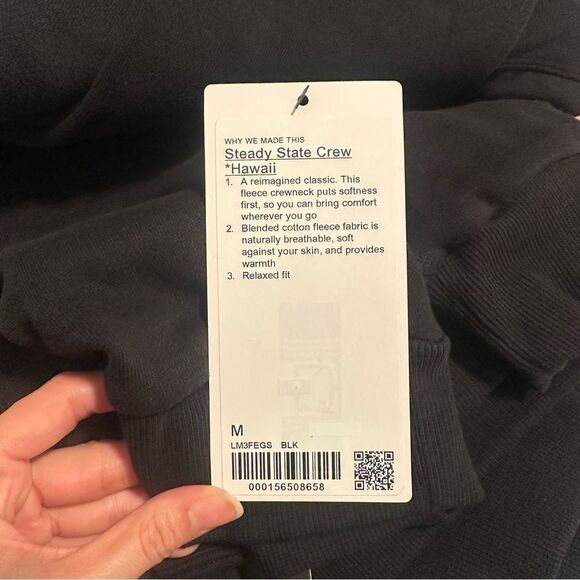 NWT Mens lululemon Steady State Fleece Crewneck M Hawaii Big Island Exclusive - Picture 3 of 7